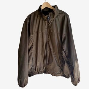 Perry Ellis Portfolio Windbreaker Jacket Full Zip Green Mens XXL Lightweight‎